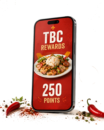 TBC Rewards phone mockup with points
